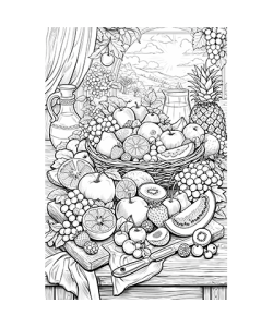 Ausmalbild Früchtekorb 2