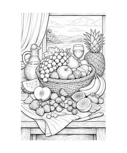 Ausmalbild Früchtekorb 3