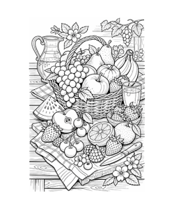 Ausmalbild Früchtekorb 4