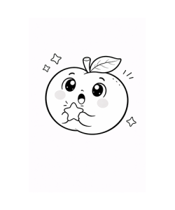 Ausmalbild Kirsche Kawaii