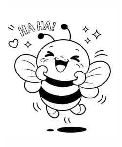 Ausmalbild Frühling lachende Biene 052