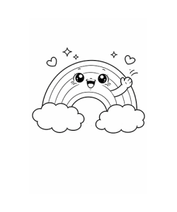 Ausmalbild lachender Regenbogen