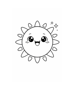 Ausmalbild lächelnde Sonne