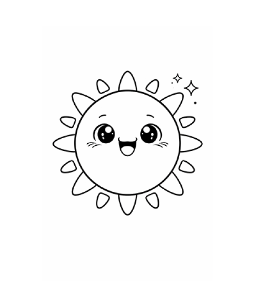 Ausmalbild lächelnde Sonne