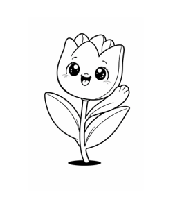 Ausmalbild winkende Tulpe
