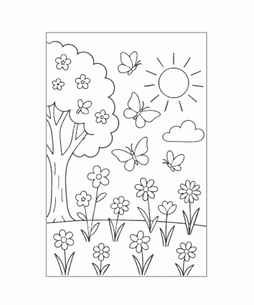 Ausmalbild Fruehling 040