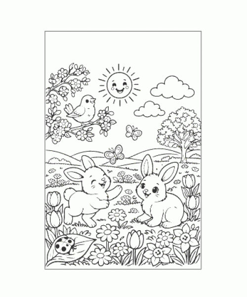 Ausmalbild Fruehling 041