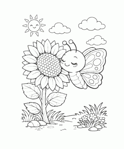 Ausmalbild Fruehling 050