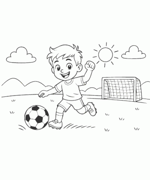 Ausmalbild-Fussball-001