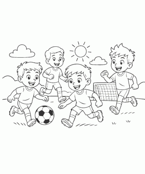 Ausmalbild-Fussball-002
