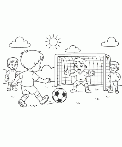Ausmalbild-Fussball-003