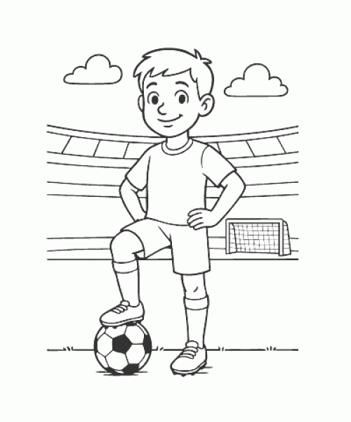 Ausmalbild-Fussball-005