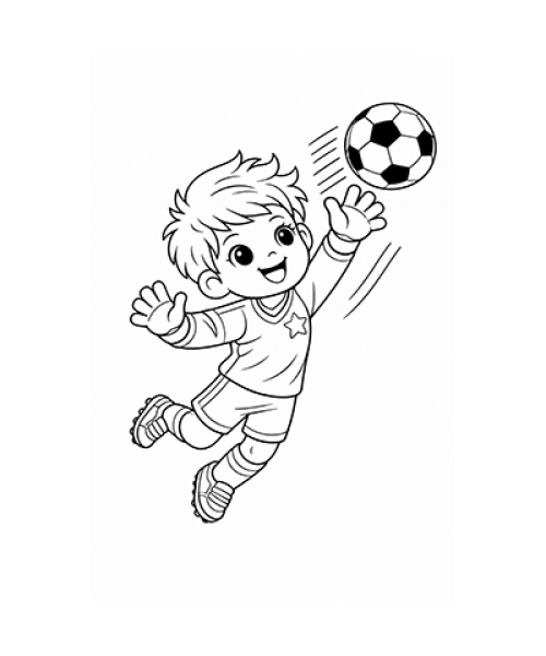 Ausmalbild Fussball Torwart springt