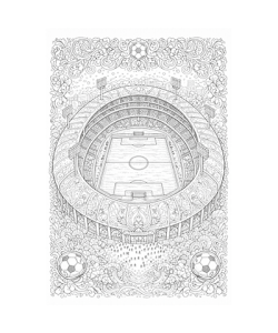 Ausmalbild Fussball Stadion detailliert
