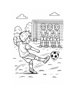 Ausmalbild Fussball Freistoß