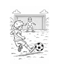 Ausmalbild Fussball Elfmeter