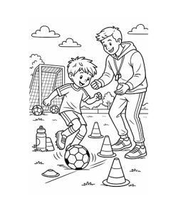 Ausmalbild Fussball Training
