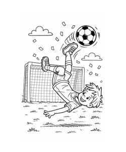 Ausmalbild Fussball Fallrückzieher