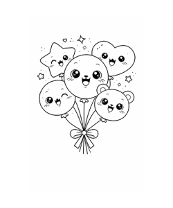 Ausmalbild Geburtstags Luftballons