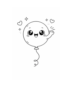 Ausmalbild winkender Luftballon