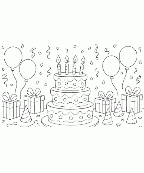 Ausmalbild Geburtstag 001