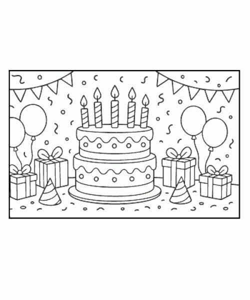 Ausmalbild Geburtstag 003