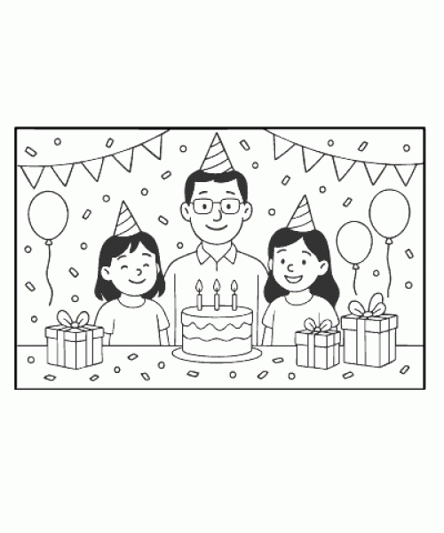 Ausmalbild Geburtstag 004