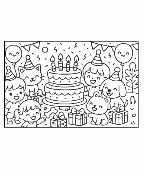 Ausmalbild Geburtstag 006