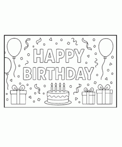 Ausmalbild Geburtstag 007