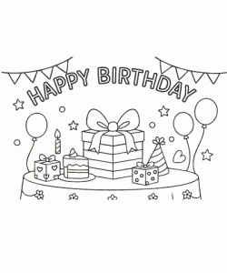 Ausmalbild Geburtstag 012