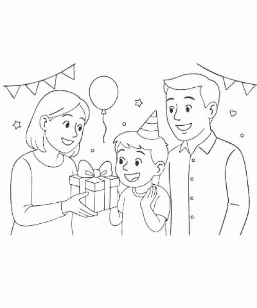 Ausmalbild Geburtstag 021