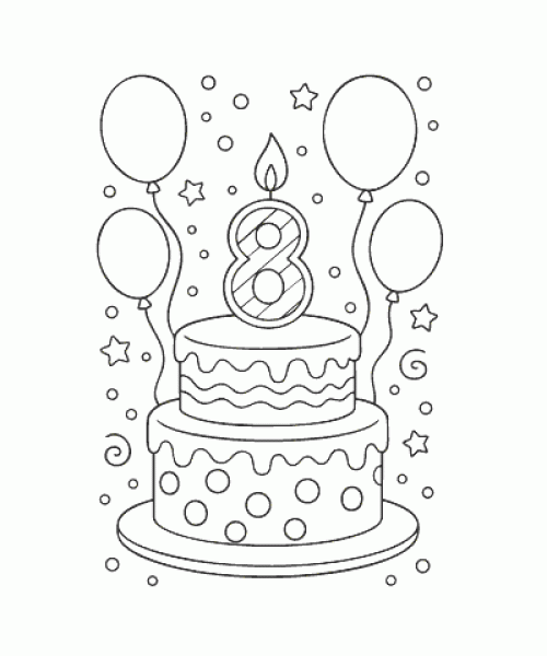 Ausmalbild Geburtstag 024