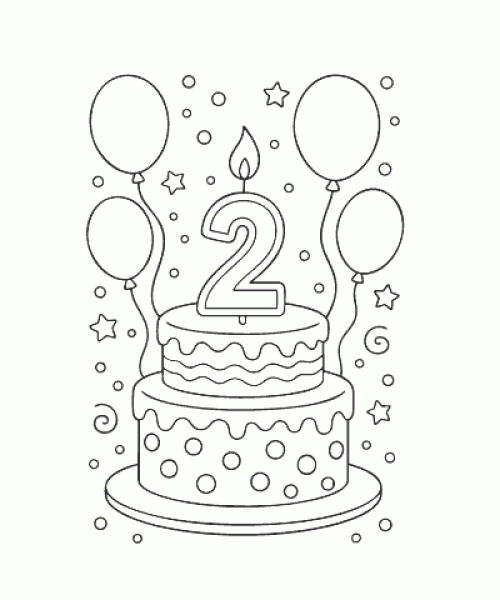 Ausmalbild Geburtstag 030