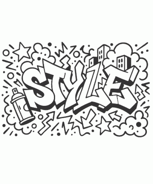 Ausmalbild Graffiti 004