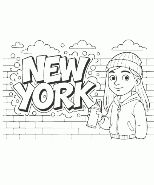 Ausmalbild Graffiti 009