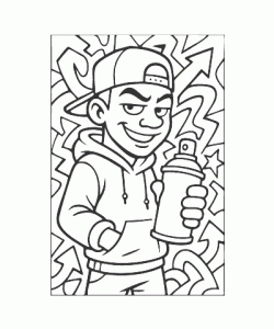 Ausmalbild Graffiti 019