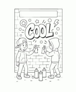 Ausmalbild Graffiti 020