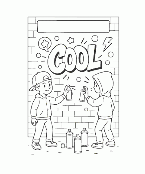 Ausmalbild Graffiti 020