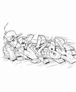 Ausmalbild Graffiti 023