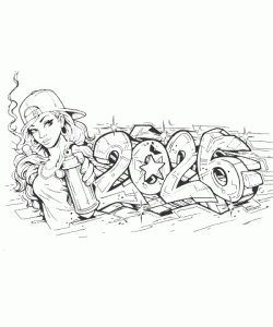 Ausmalbild Graffiti 024