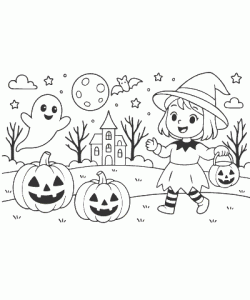 Ausmalbild Halloween 001