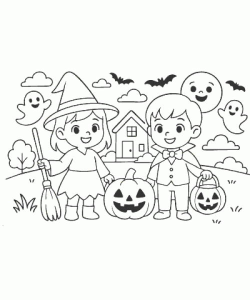 Ausmalbild Halloween 002