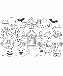 Ausmalbild Halloween 005