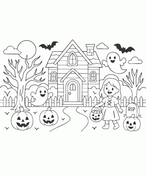 Ausmalbild Halloween 005
