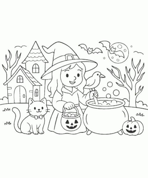 Ausmalbild Halloween 020