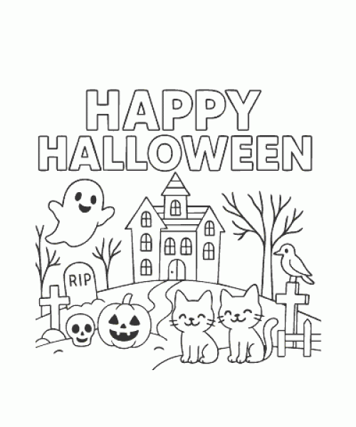 Ausmalbild Halloween 021