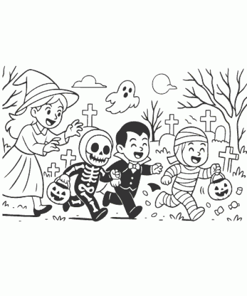 Ausmalbild Halloween 024