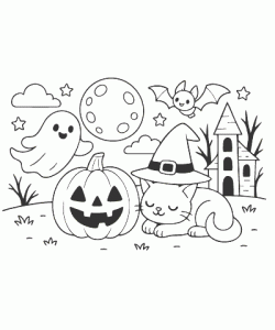 Ausmalbild Halloween 026