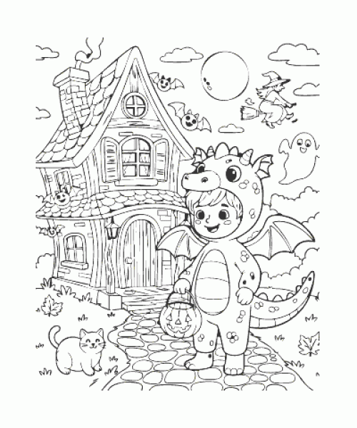 Ausmalbild Halloween 035