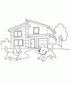 Ausmalbild Haus 005
